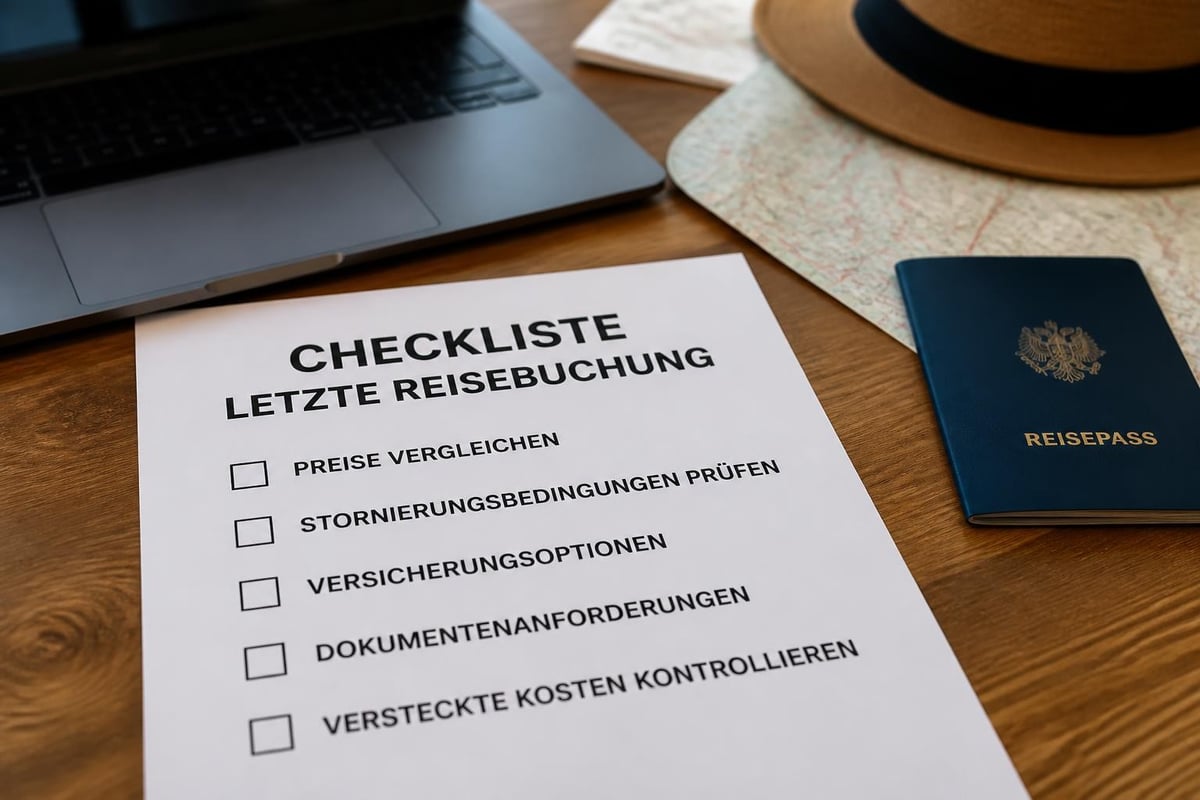 Last-minute booking checklist