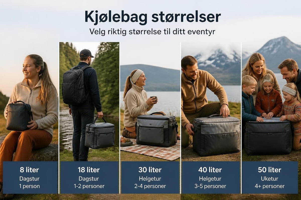 Kjølebag kapasitet sammenligning