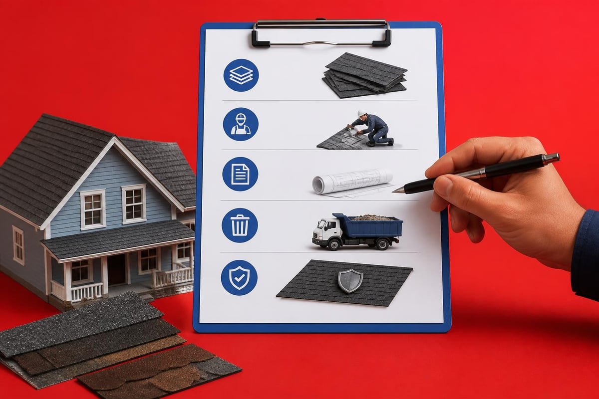 Roofing contractor estimate components
