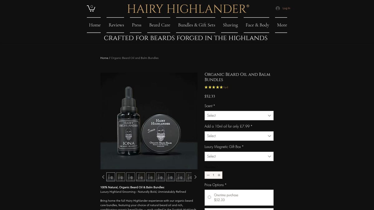 7 Best Beard Kits for Ultimate Grooming in 2026 - Organic Beard Oil and Balm Bundle by Hairy Highlander