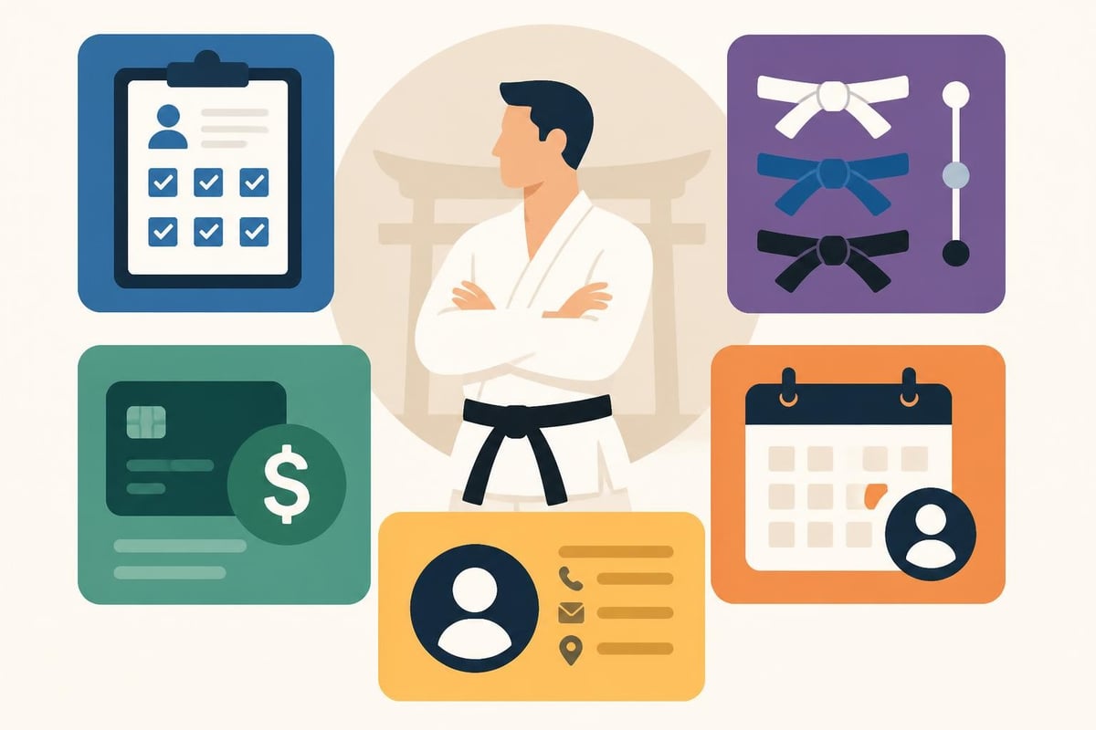 Student data categories in martial arts