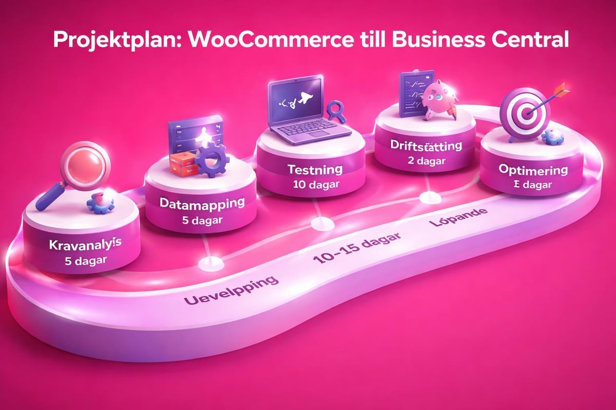 Integration WooCommerce till Business Central 2026 3 Implementation timeline