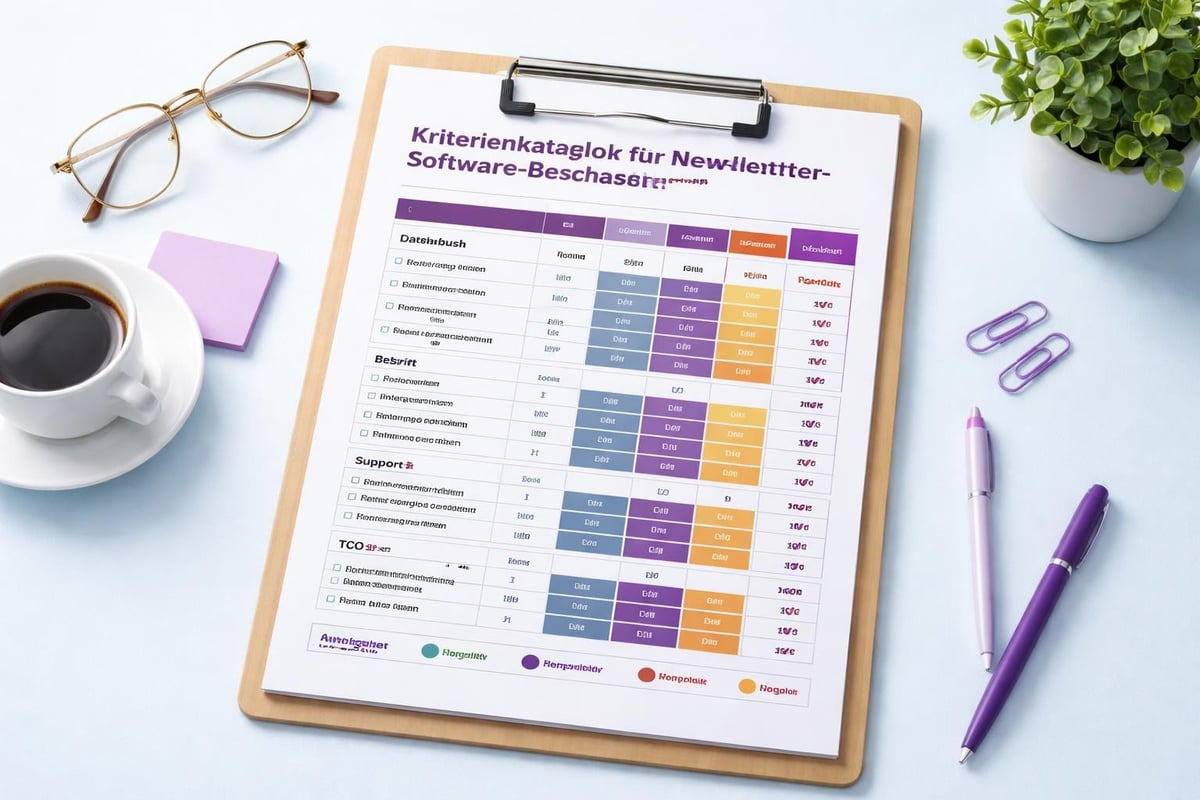 RFP-Bewertungsmatrix Newsletter-Software
