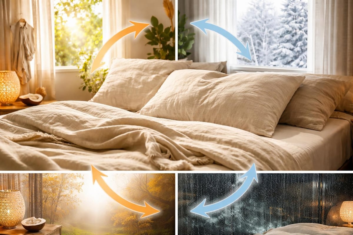 Temperature regulation properties of linen bedding