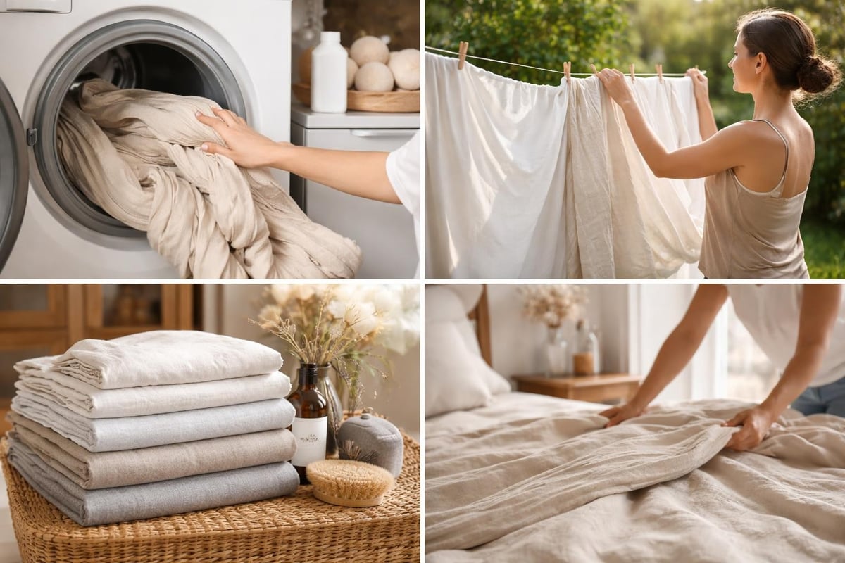 Proper linen bedding care routine