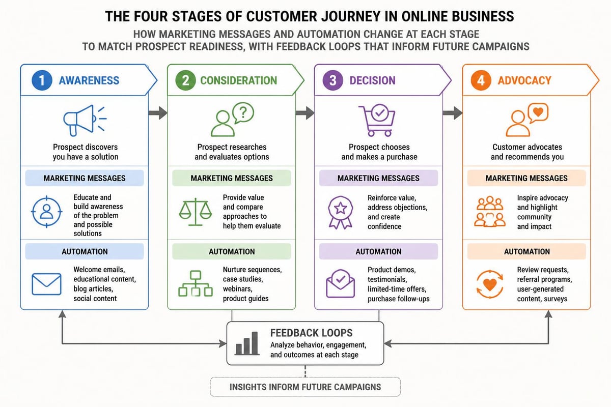Conversion stages in online marketing