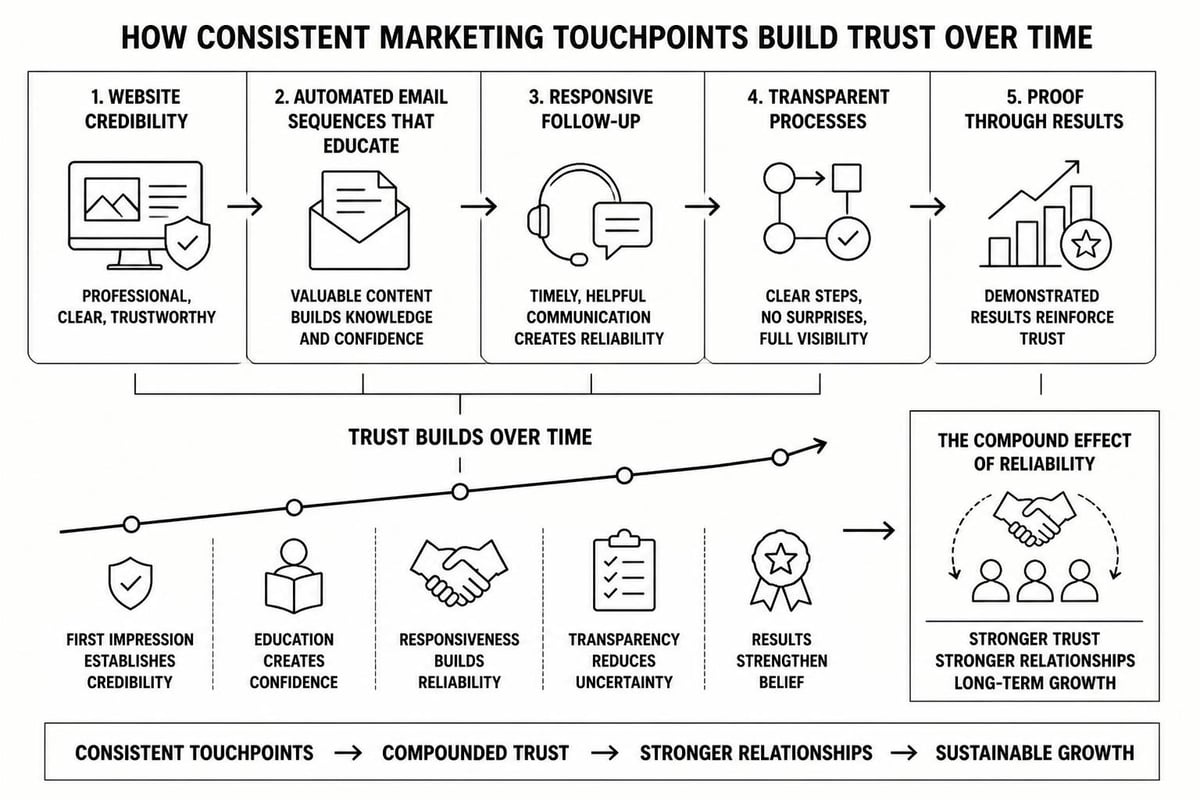 Trust building through marketing systems