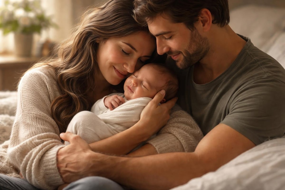 Parent-newborn connection during photography