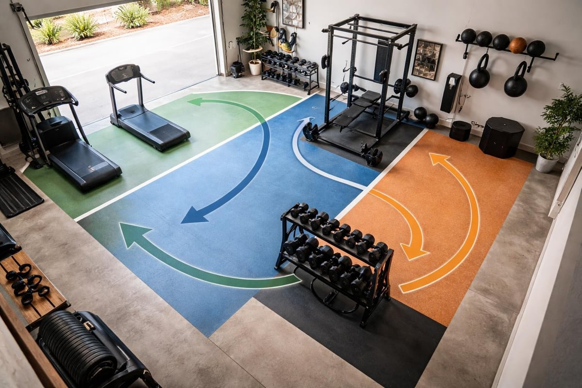 Garage gym layout planning