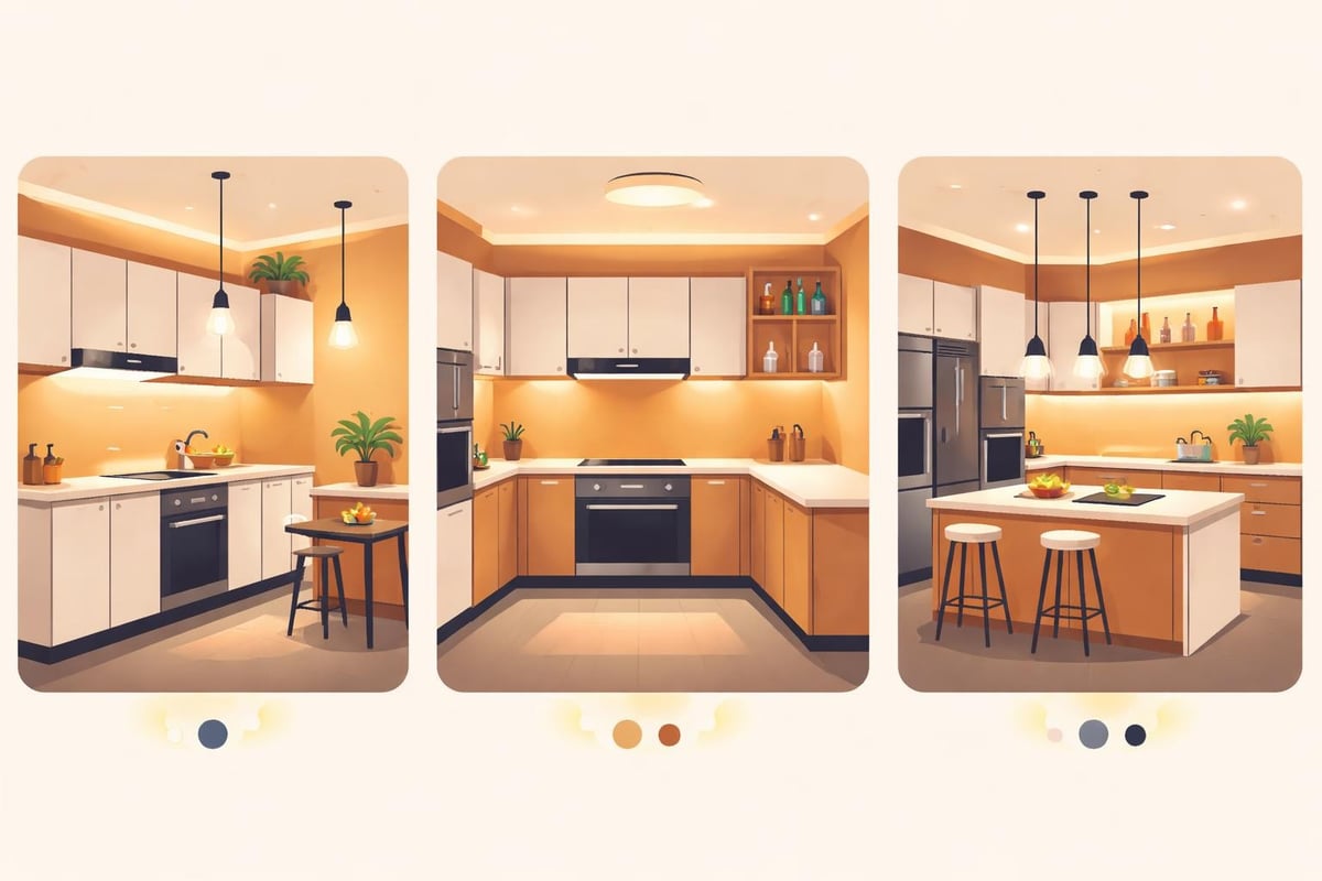 Küchenlayouts und Beleuchtung