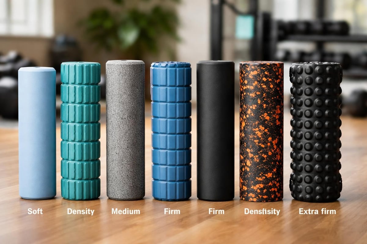Foam roller density and surface texture variations
