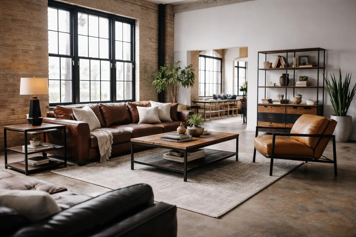 Industrial chic furniture arrangement
