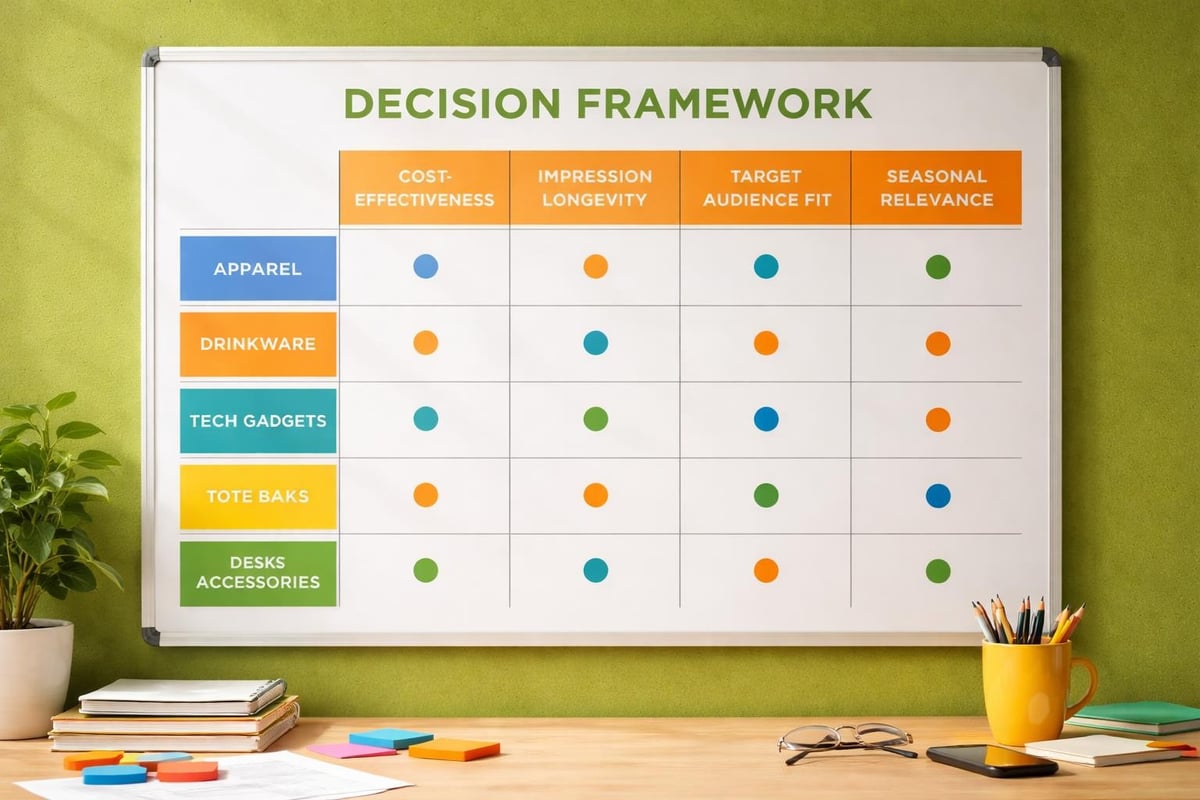 Promotional product selection matrix