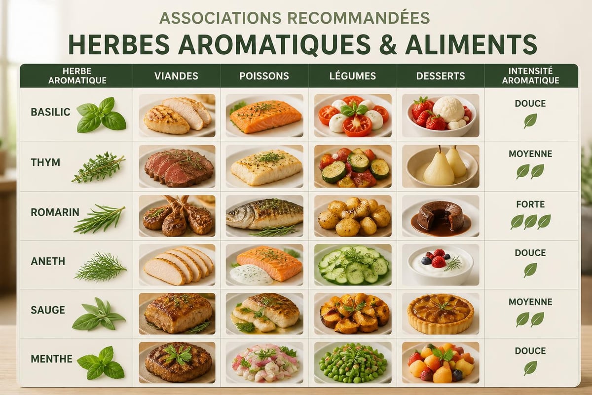 Associations herbes-aliments