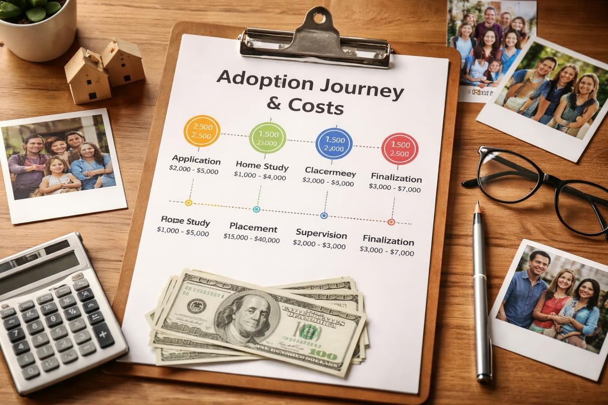 Adoption timeline with associated costs