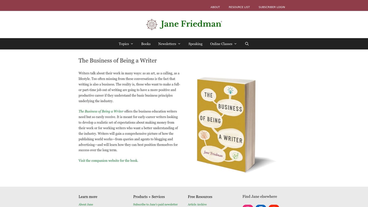 9 Essential Books For Authors to Elevate Your Writing in 2026 - The Business of Being a Writer by Jane Friedman