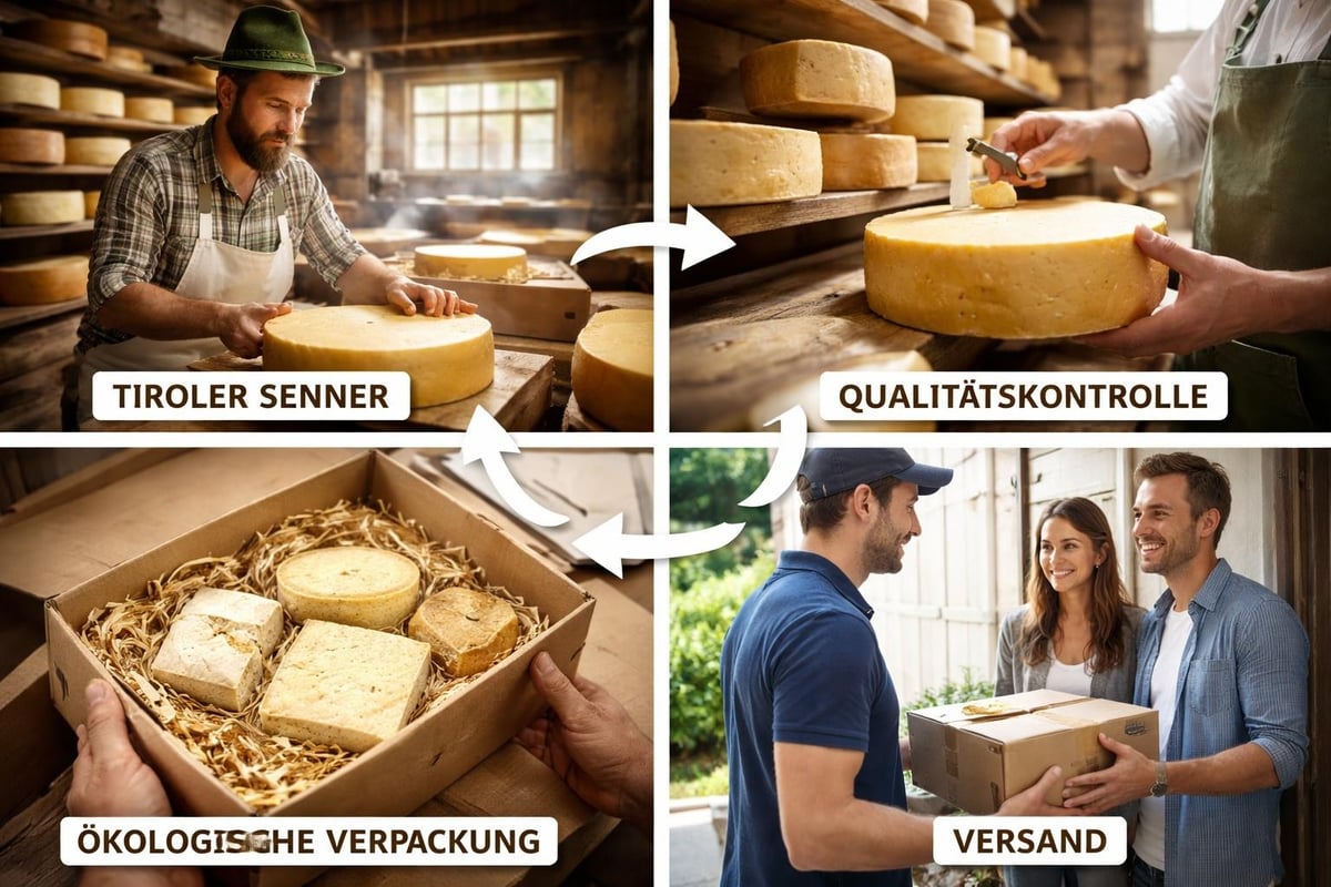 Tiroler Käse frisch verpackt zum Versand