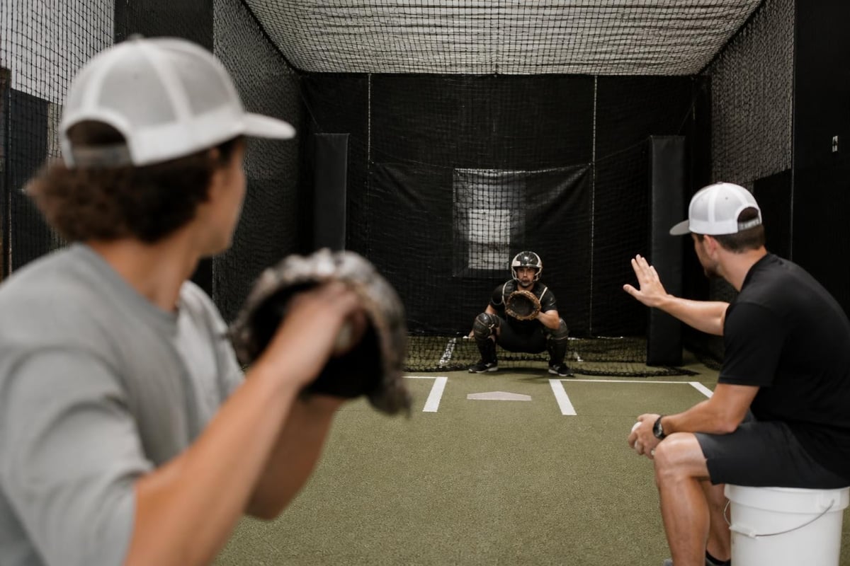 Baseball pitching net training workflow