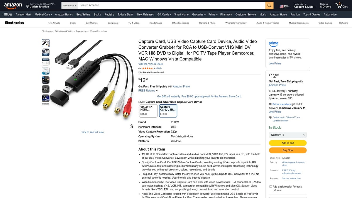 6 Smart Ways to Convert VHS to USB Stick in 2026 - VIXLW USB Video Capture Card