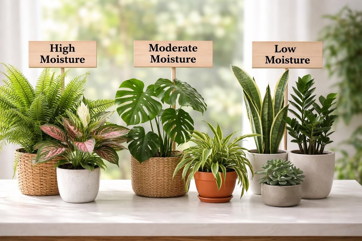 Plant categories by water needs