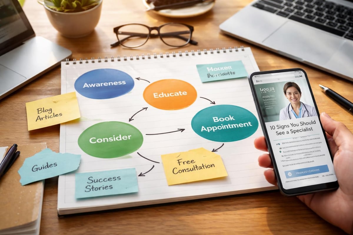 Healthcare content marketing funnel