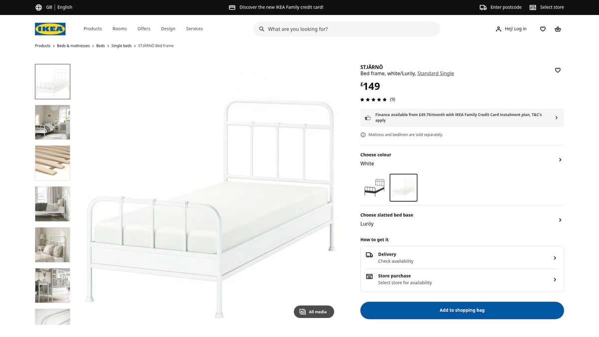 Top 7 IKEA Single Bed Frame Picks For Style And Comfort 2026 - 3. STJÄRNÖ Bed Frame, White/Luröy, Standard Single