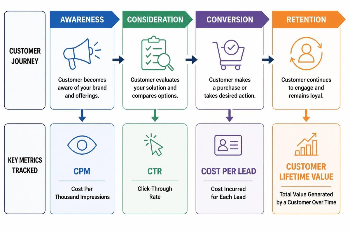 Performance marketing funnel stages