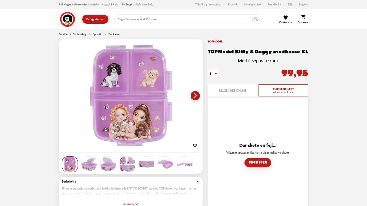 7 Smarte Madkasse Til B&oslash;rn: Bedste Valg i 2026 - TOPModel Kitty & Doggy Madkasse XL