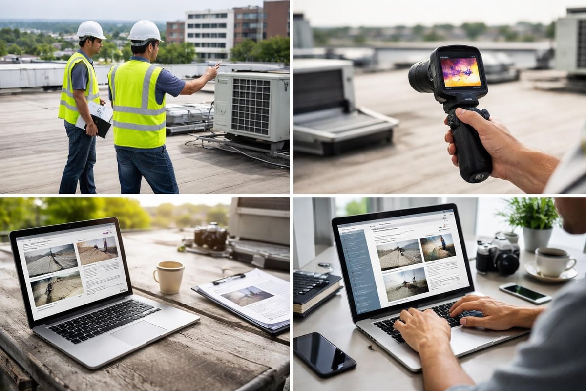 Professional roofing inspection process