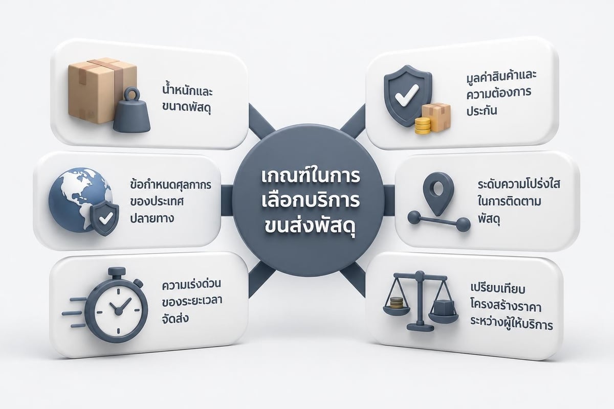 International shipping provider selection criteria