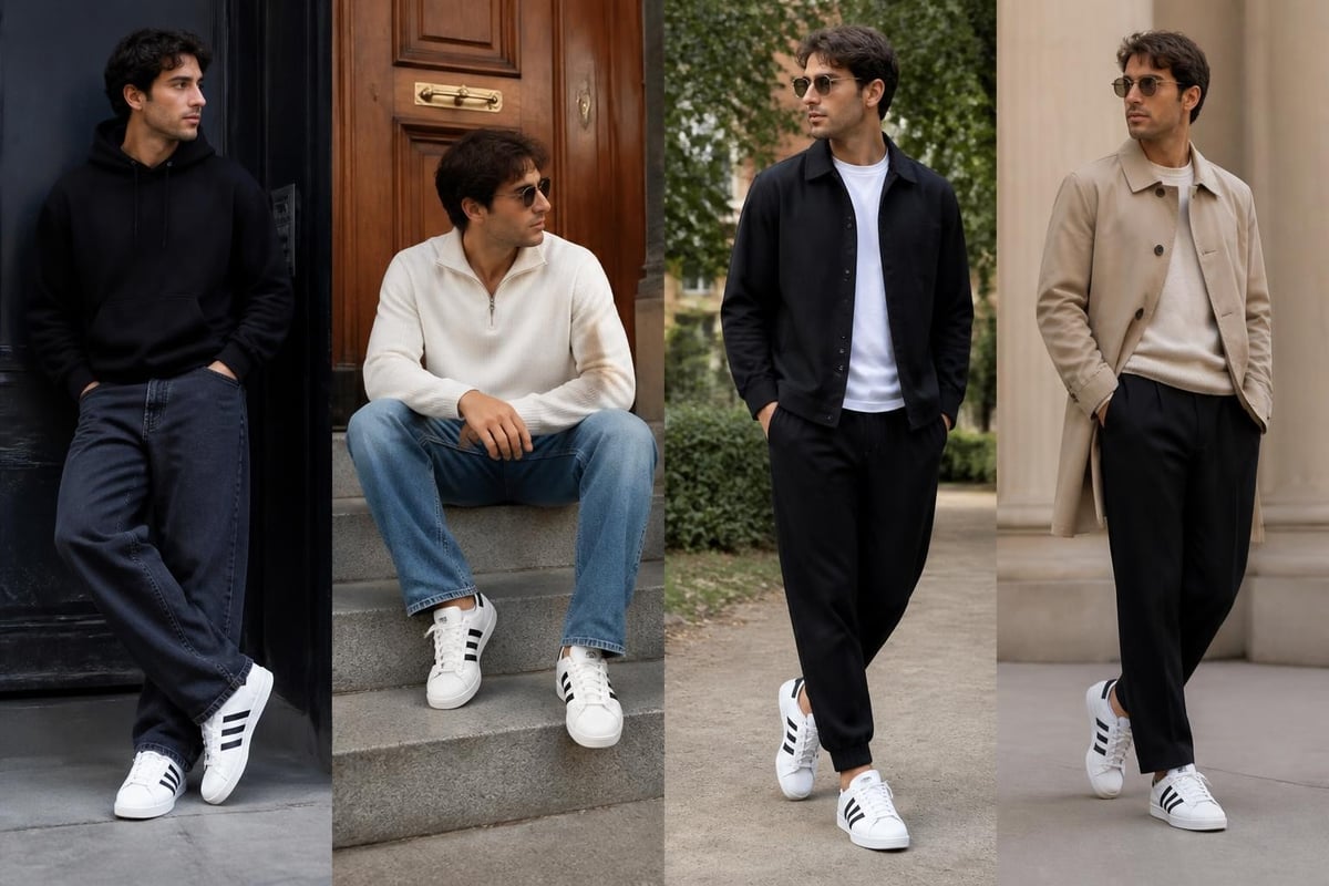 Adidas Superstar II stil kombinasyonları