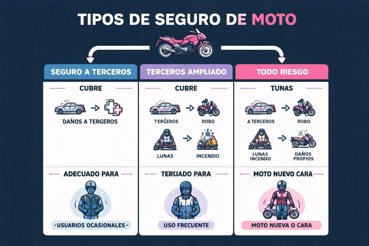 Los mejores seguros para motos en 2026 1 Comparación de coberturas de seguros de moto