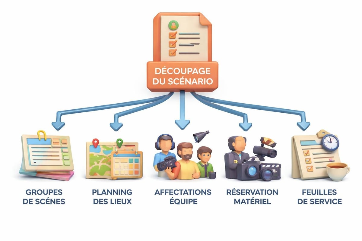Structure organisationnelle du planning de tournage