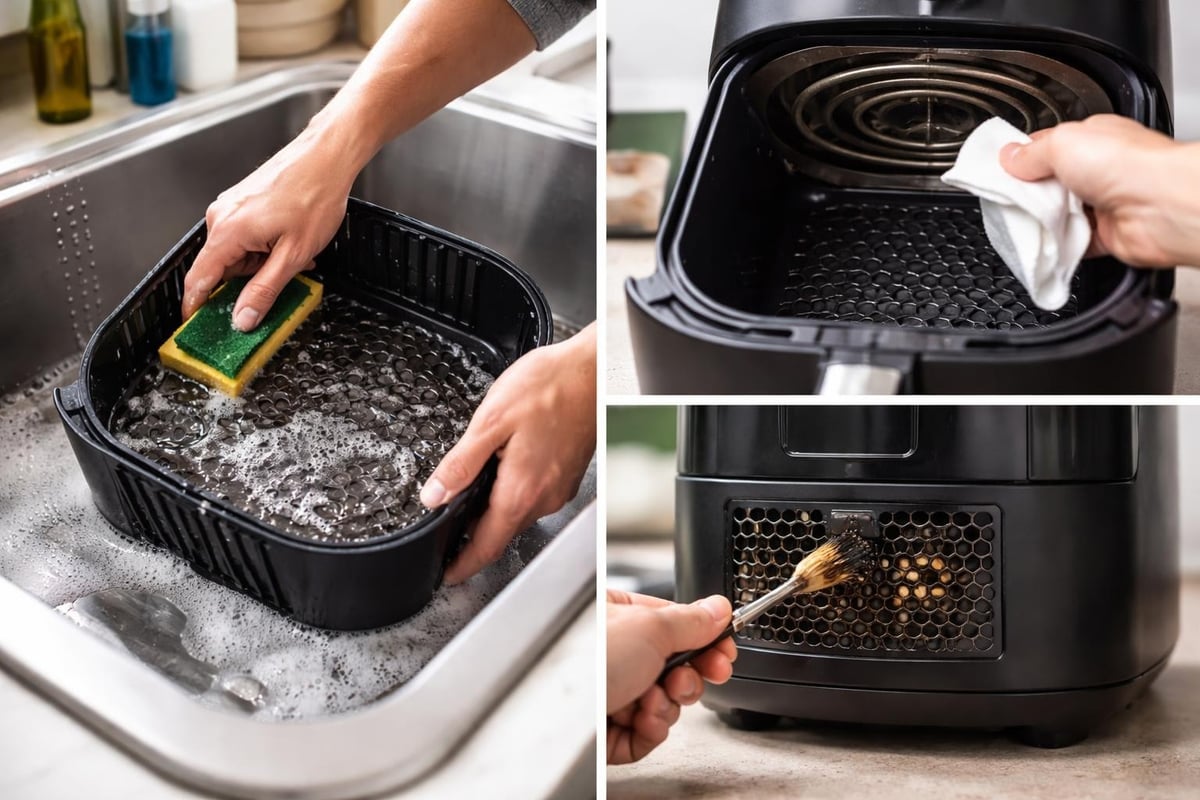 Air fryer maintenance for boerewors cooking