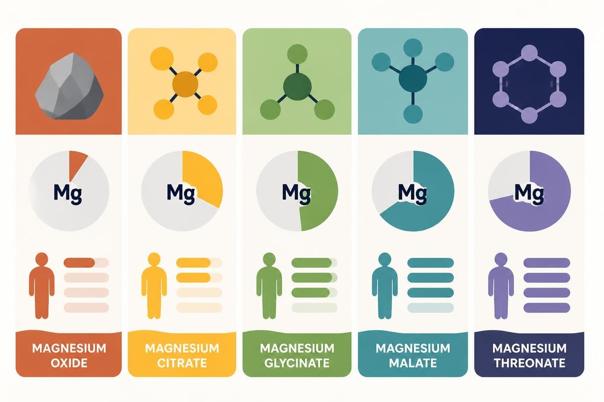 Magnesium compound types and absorption