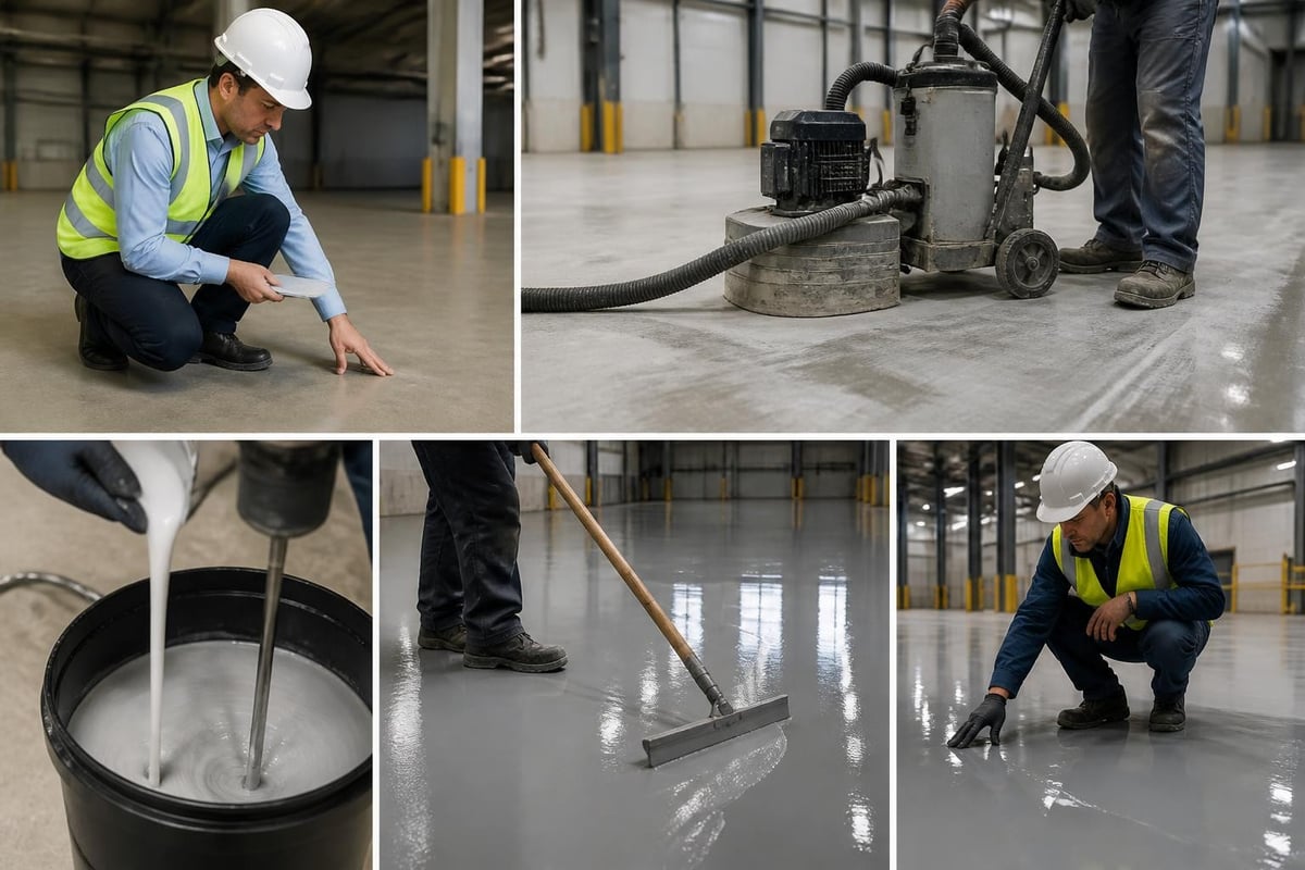 Commercial epoxy coating process