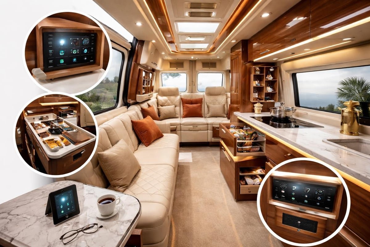 Luxury van interior features