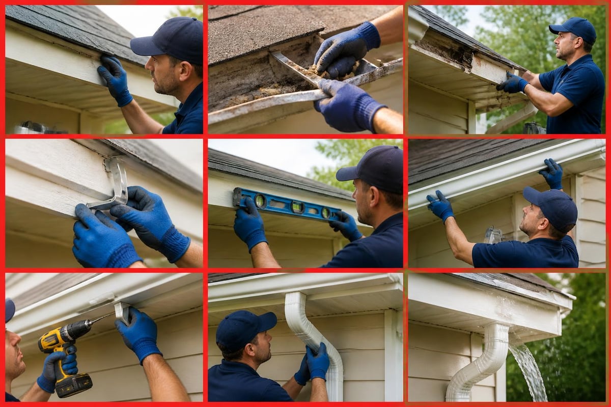Gutter installation process steps