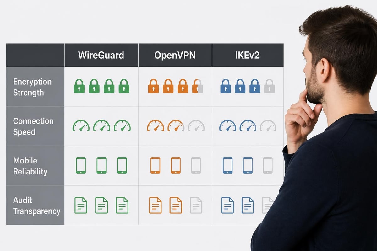 VPN protocol comparison chart