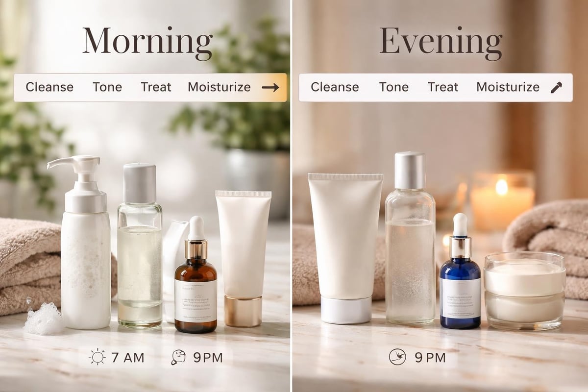 Daily skincare routine structure