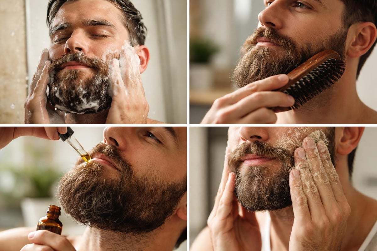 Beard grooming routine steps