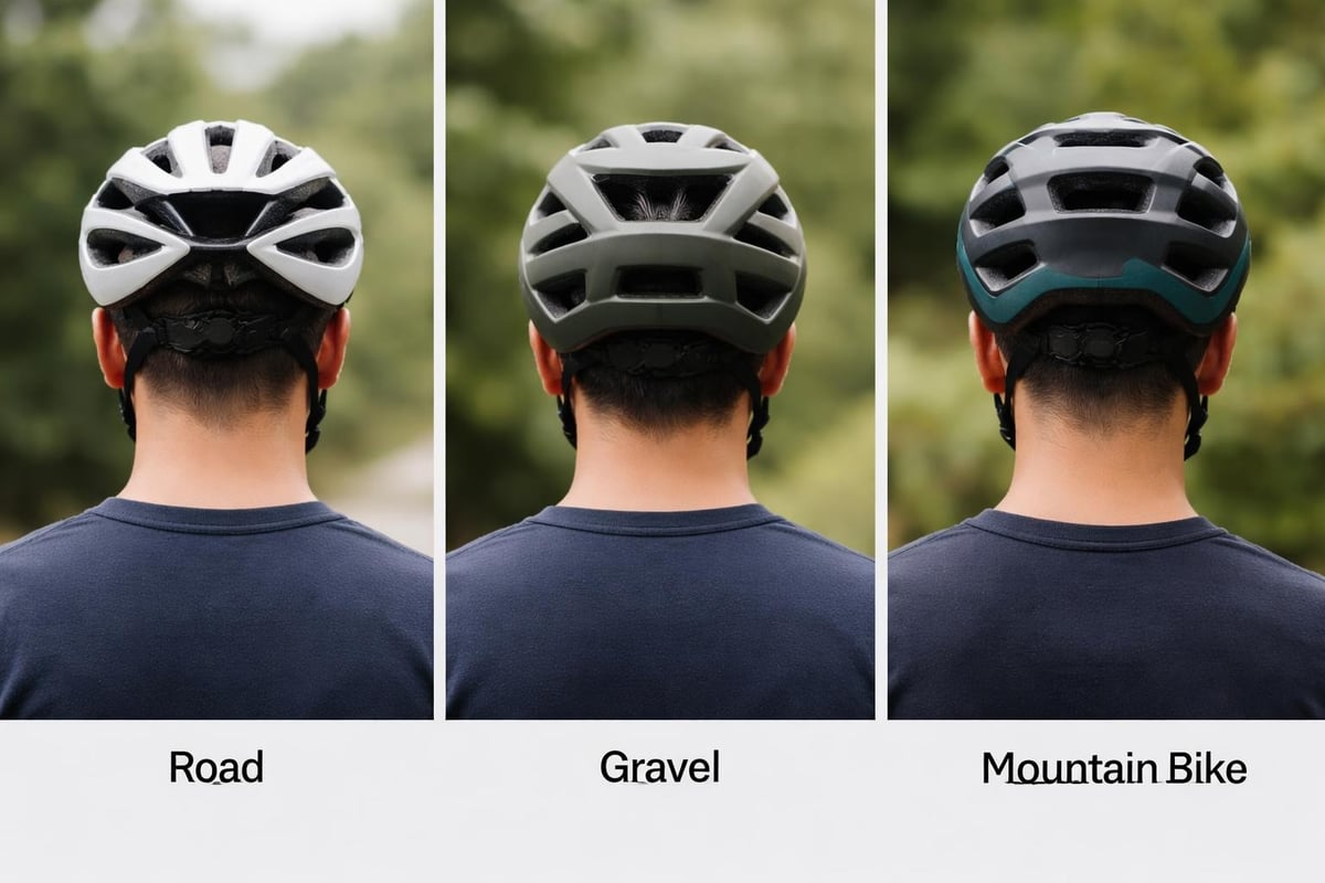 Gravel helmet coverage zones