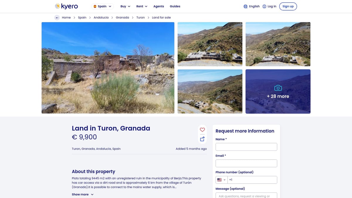 7 Top Spain Property For Sale Opportunities In 2026 - Plots of Land in Turon, Granada
