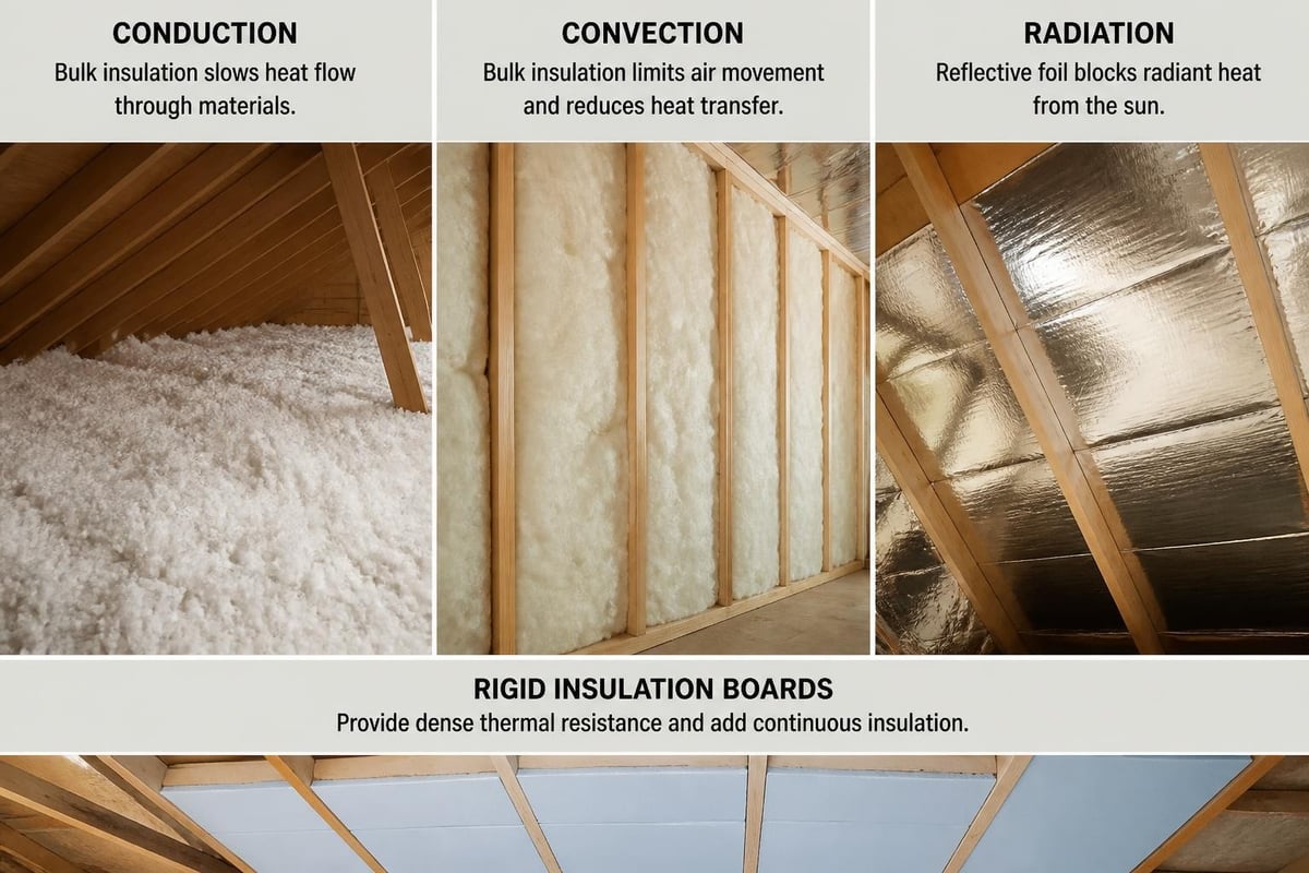 How different roof insulation types control heat