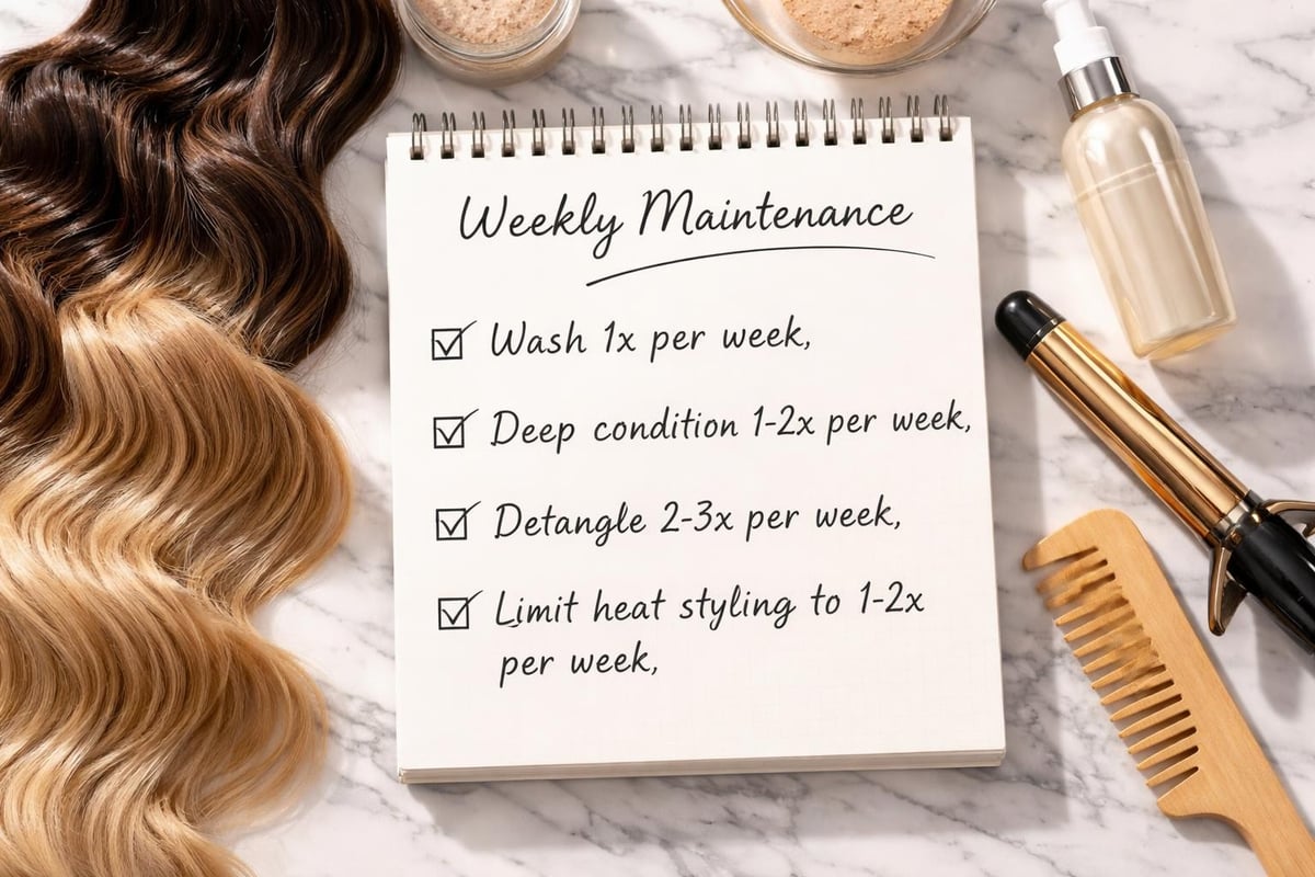 Routine de soins des extensions de cheveux