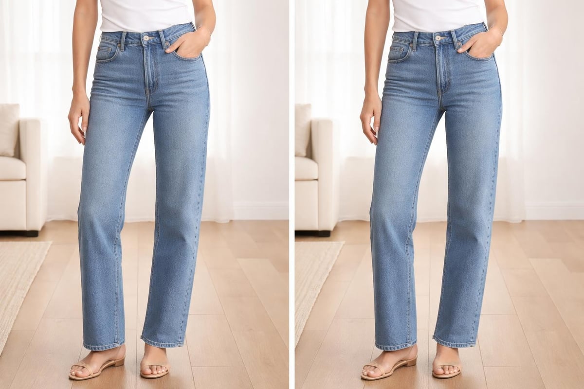 Straight leg jeans fit guide