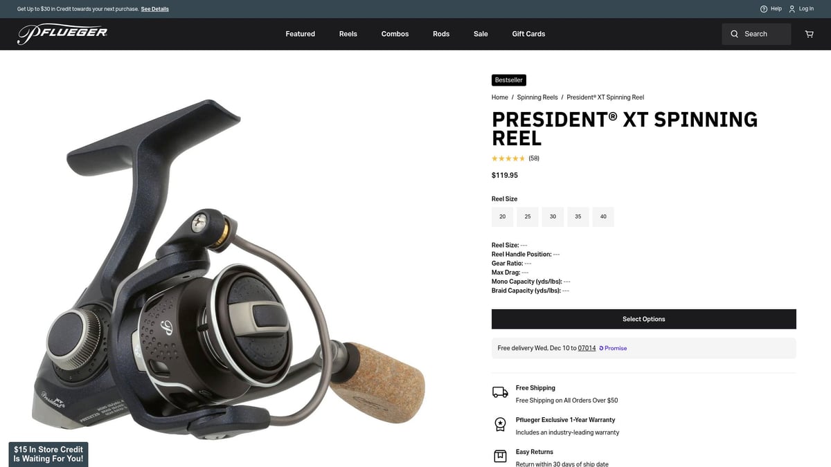 Top 7 Pflueger Reels for Anglers in 2026 - Pflueger President® XT Spinning Reel