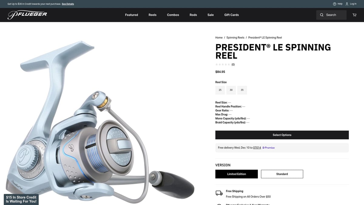 Top 7 Pflueger Reels for Anglers in 2026 - Pflueger President® LE Spinning Reel