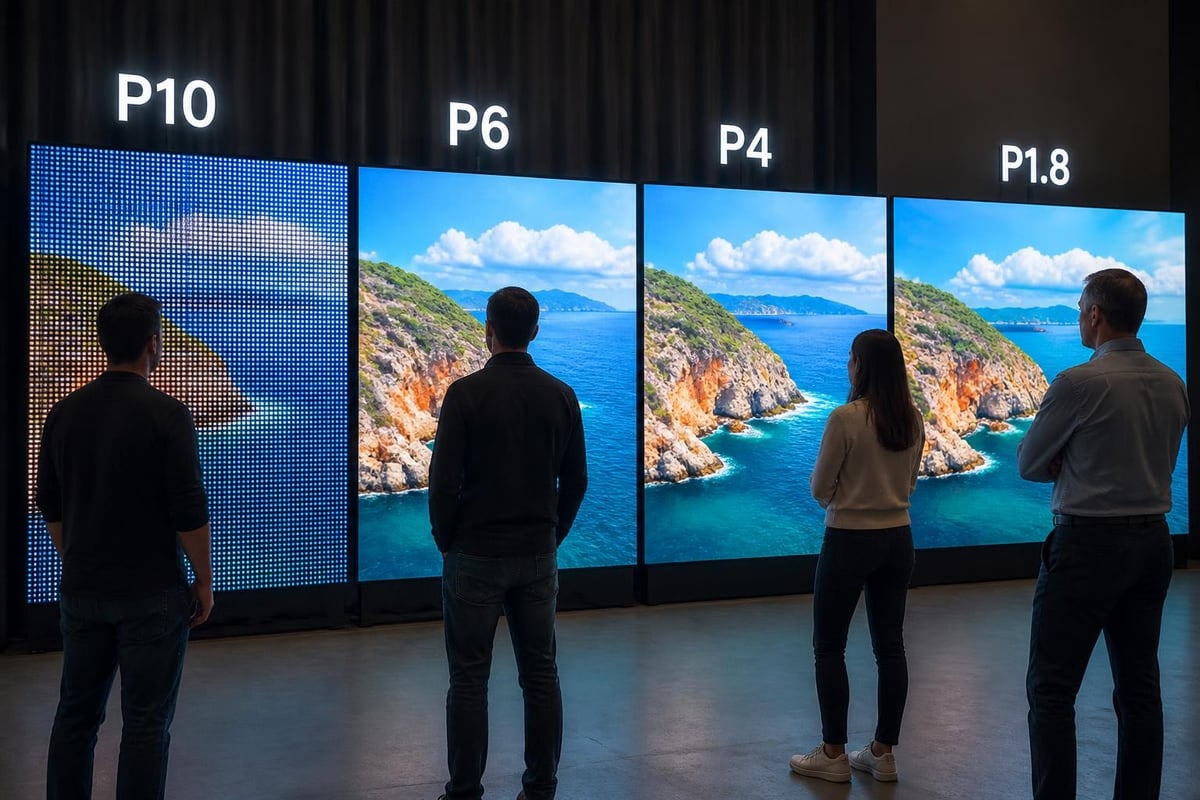 LED pixel pitch comparison
