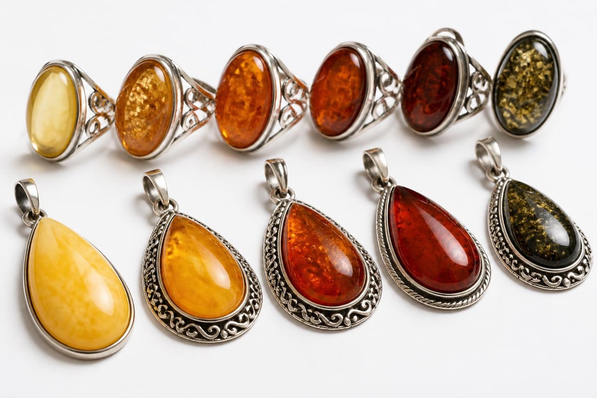 Amber varieties in ring settings